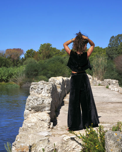 Set Pantapareo&Gilet in velluto Black