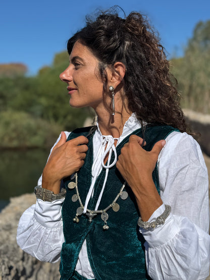 Set Pantapareo&Gilet in velluto Rama Green