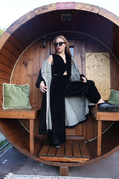 Trench in Velluto - Black Cross