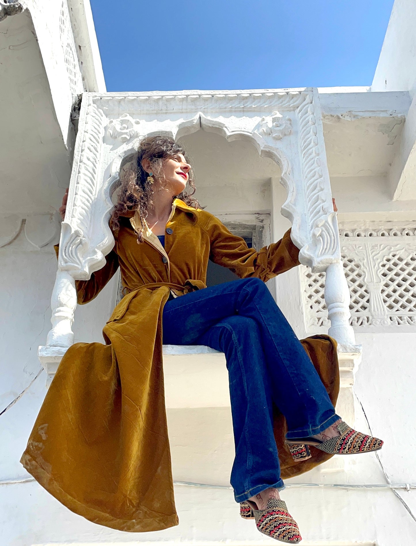 Trench in Velluto - Gold Mustard