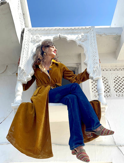 Trench in Velluto - Gold Mustard