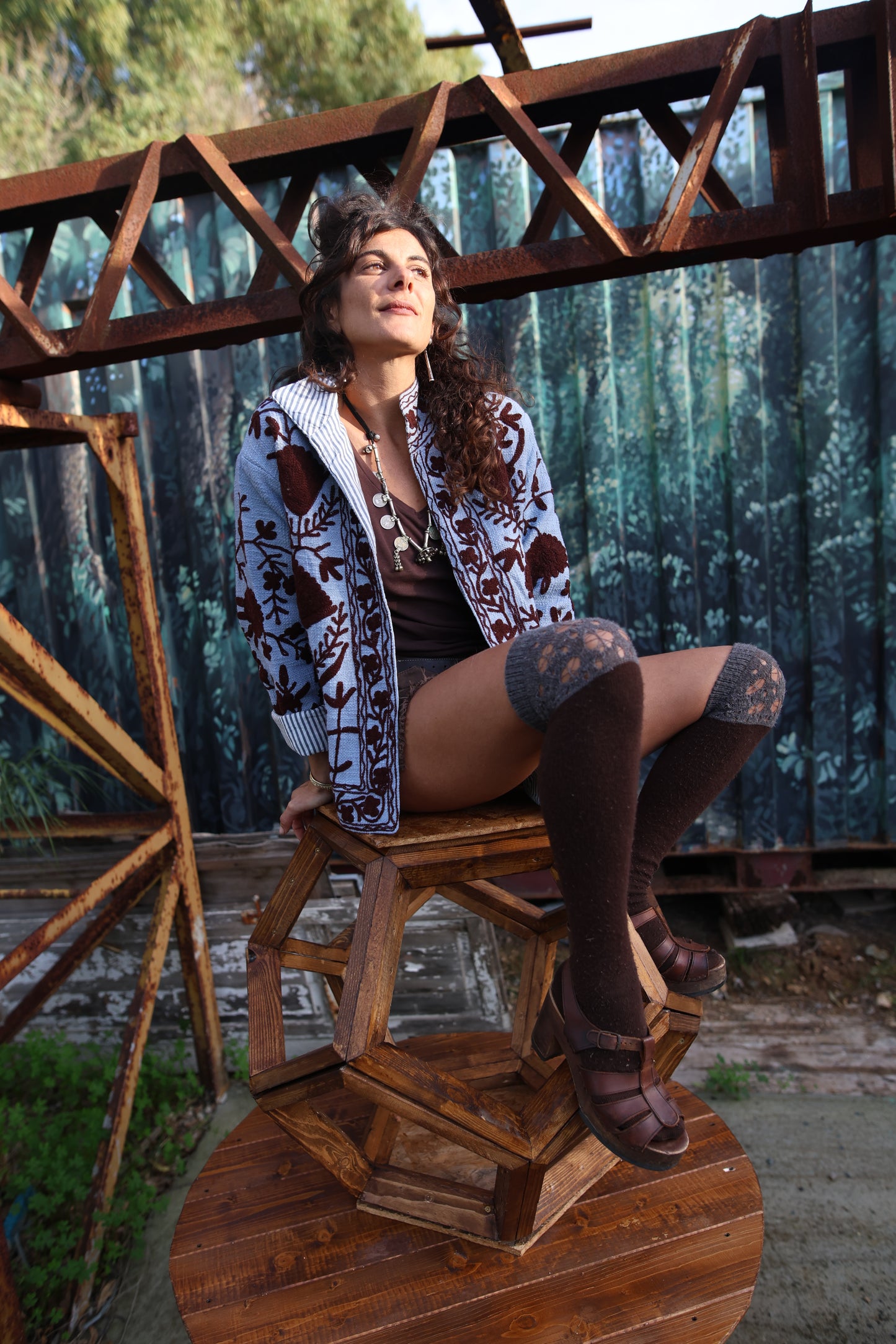 Giacca in velluto ricamato