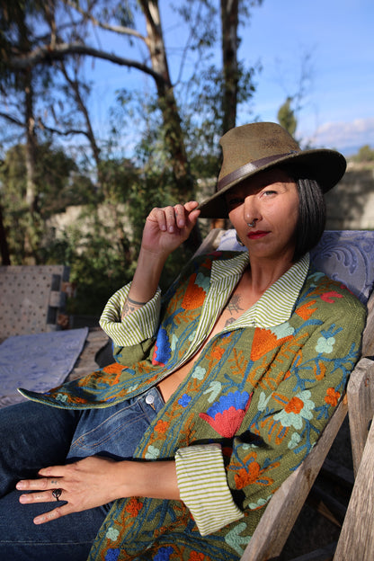 Giacca in velluto ricamato