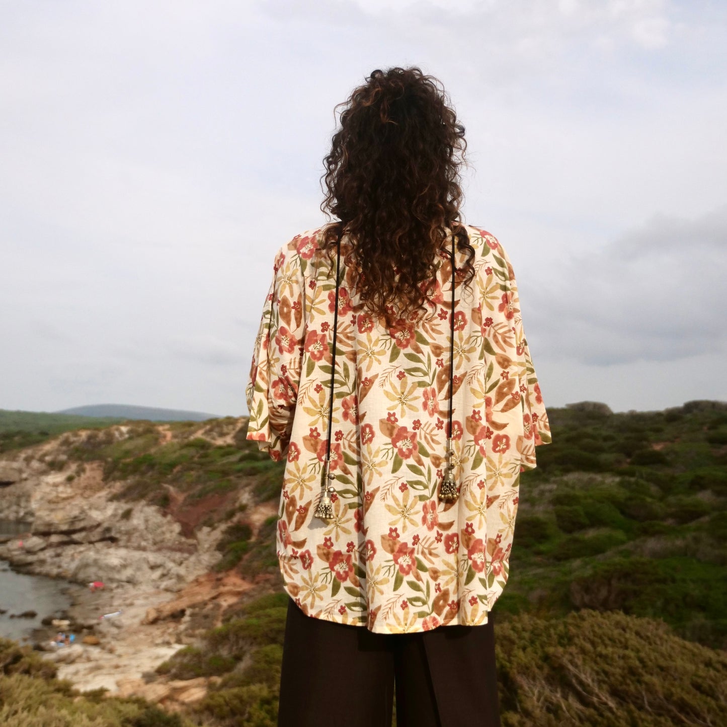 Camicia Oversize cotone block print - Unisex