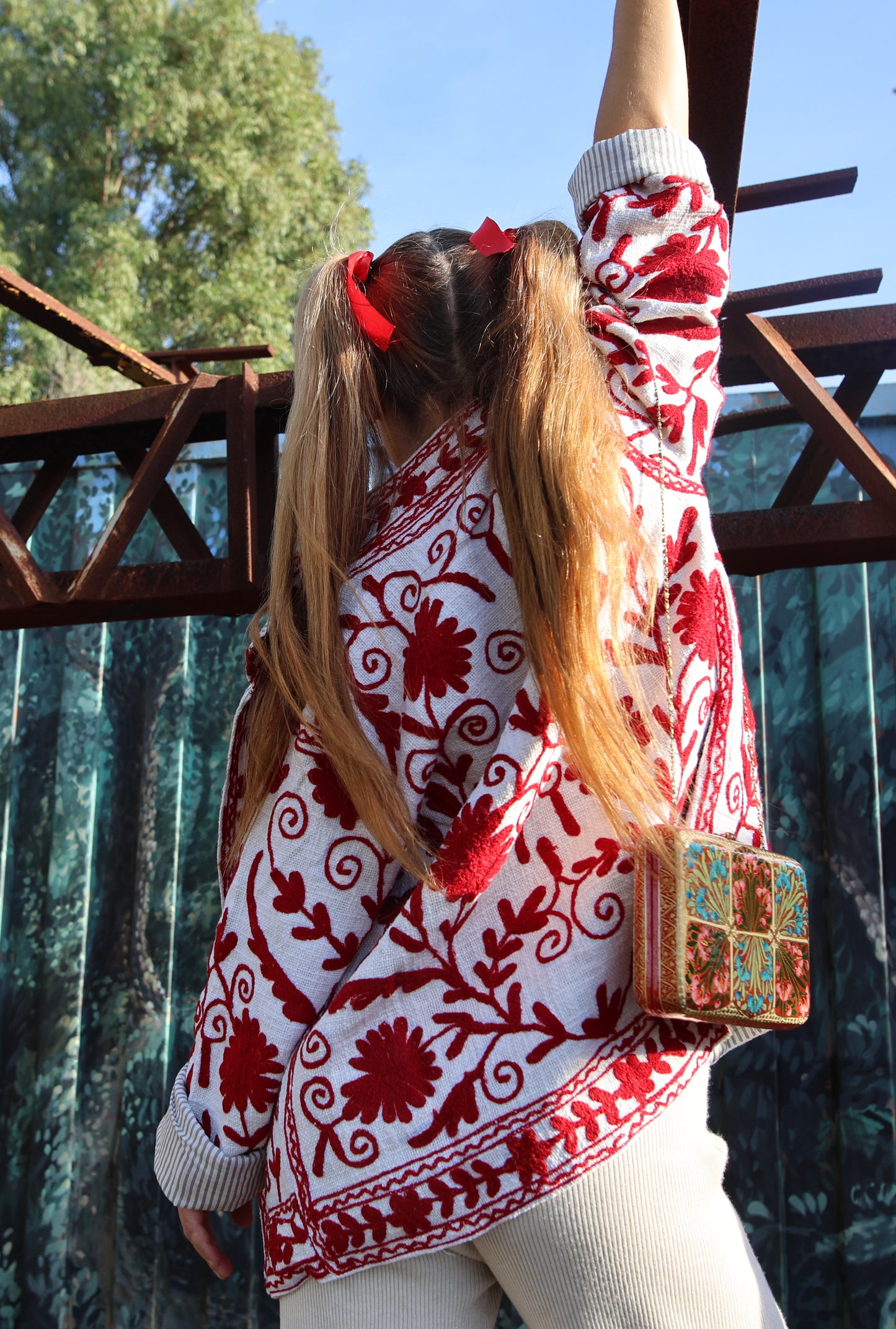 Giacca in velluto ricamato