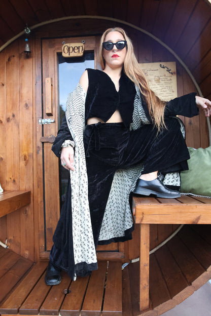 Trench in Velluto - Black Cross