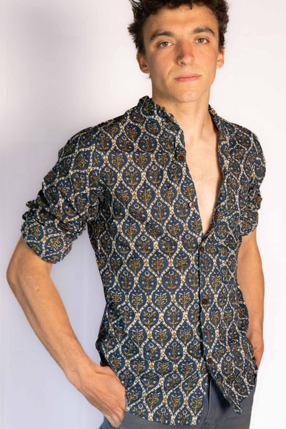 Block print cotton shirt