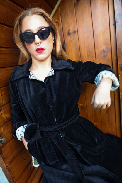 Trench in Velluto - Black Cross