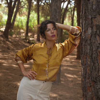 Camicia Flora Mustard