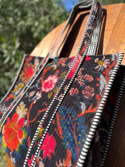 Borsa in velluto Floreale