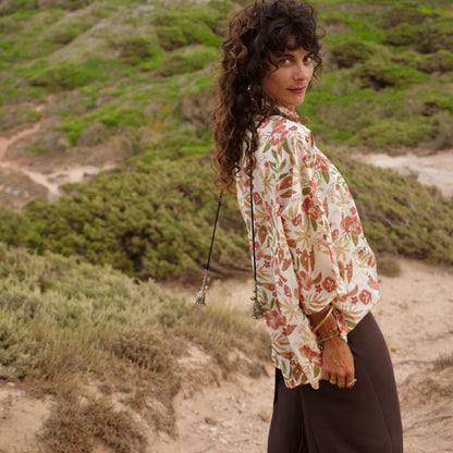 Camicia Oversize cotone block print - Unisex