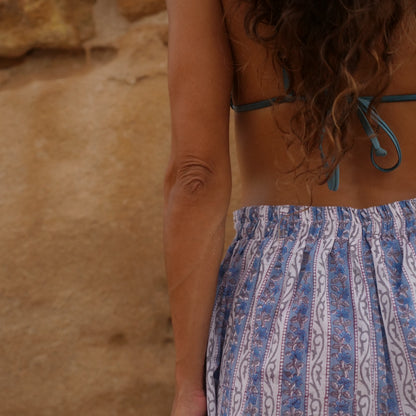 Bermuda in cotone -pantaloncino blockprint