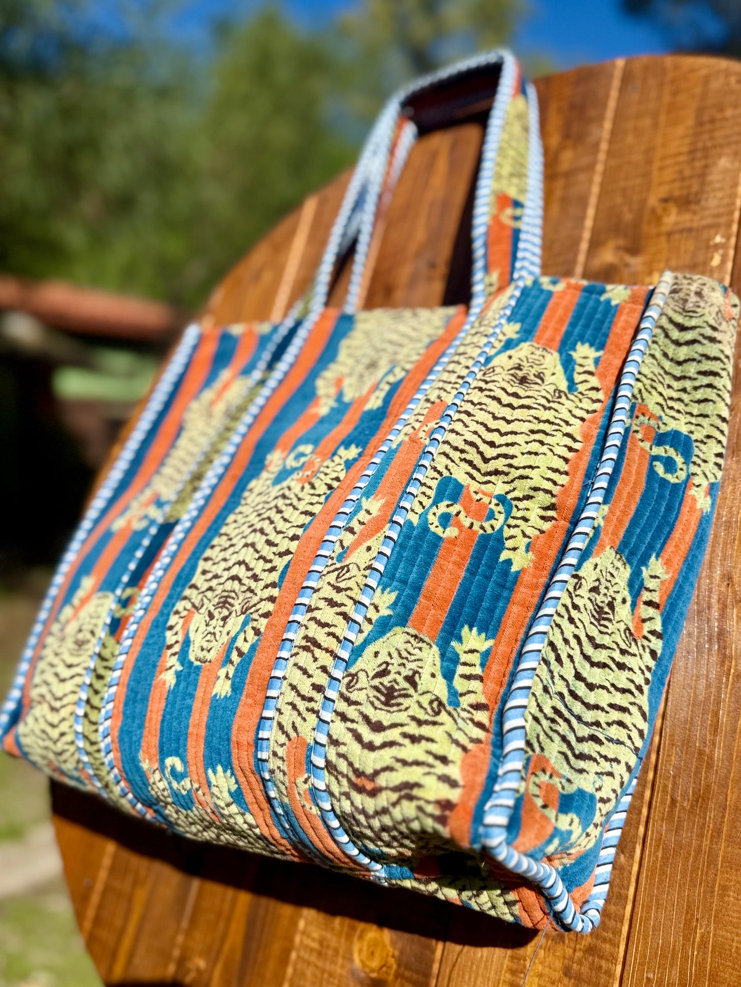 Borsa in velluto Tiger