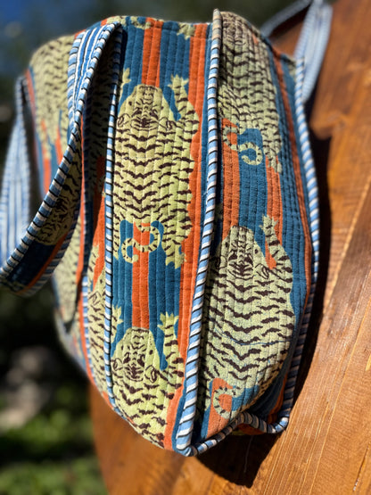 Borsa in velluto Tiger