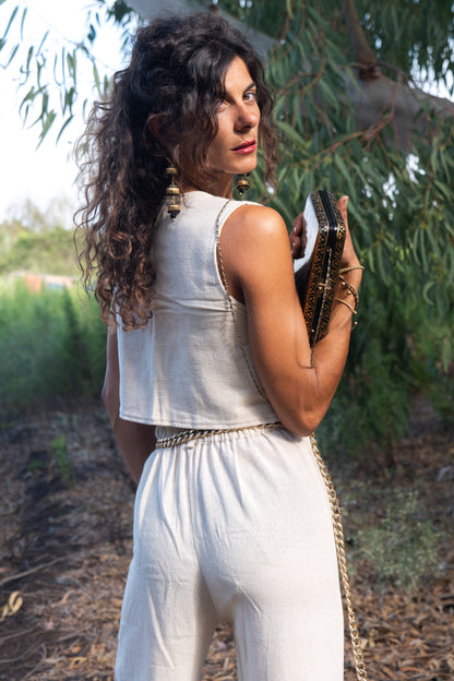 Set pantalone a palazzo e gilet