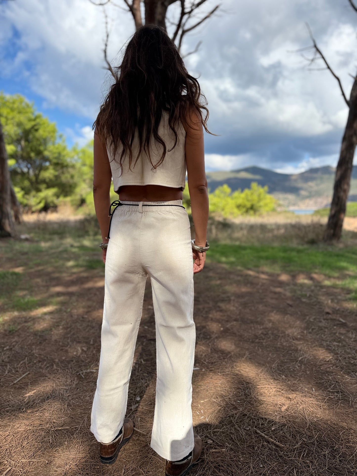 Set pantalone e gilet in costa di velluto