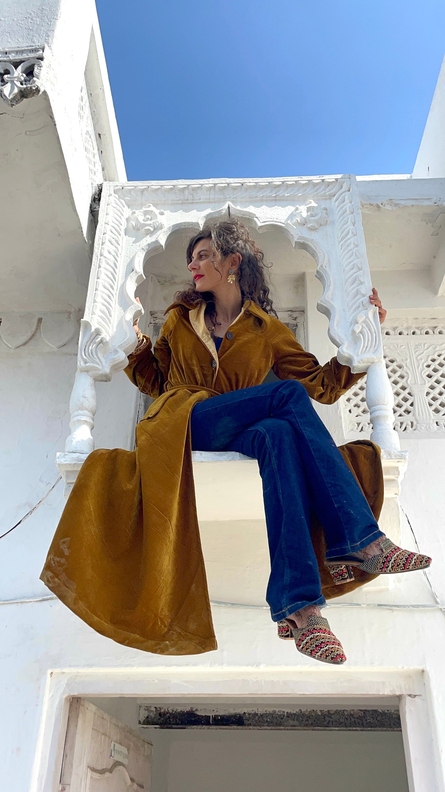 Trench in Velluto - Gold Mustard