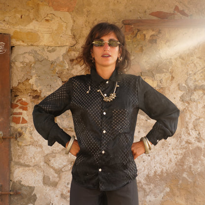Camicia Black Damasco - seta indiana XS