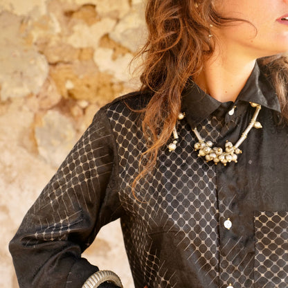 Camicia Black Damasco - seta indiana XS