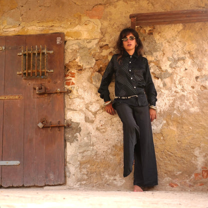 Camicia Black Damasco - seta indiana XS